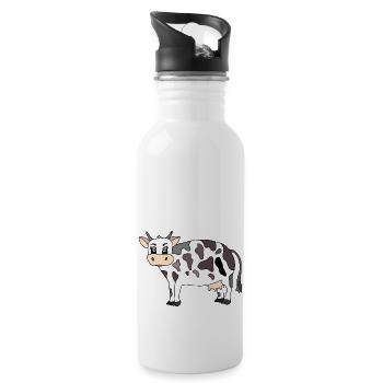 Cow - Water bottle with straw - white - Right