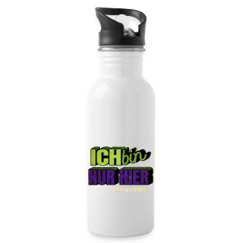 witzig weihnachten hundeliebhaber bday bullterrier - Trinkflasche mit integriertem Trinkhalm - Weiß - Rechts