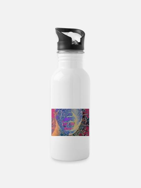 Digital Art "eat my Tongue" TTT - Water bottle with straw - white