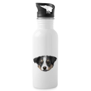 Propriétaire de chien chiot berger australien - Gourde avec paille intégrée - blanc - Droite