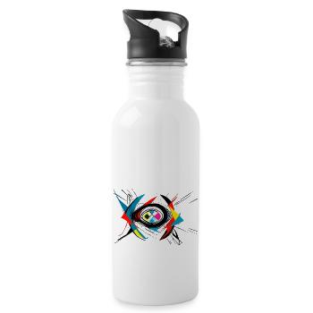 Explosion de couleurs - Gourde avec paille intégrée - blanc - Droite