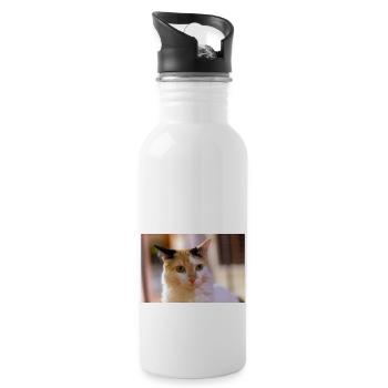 cat - Water bottle with straw - white - Right