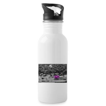 schöne Lillie - Trinkflasche mit integriertem Trinkhalm - Weiß - Rechts