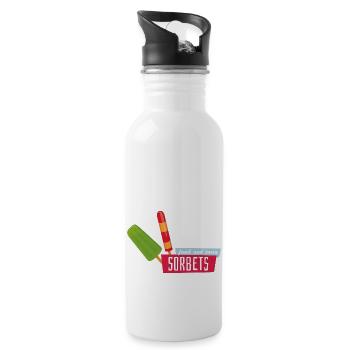 Sommer - Trinkflasche mit integriertem Trinkhalm - Weiß - Rechts