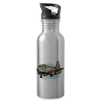 Passagierflugzeug - Trinkflasche mit integriertem Trinkhalm - Lightsilver - Rechts