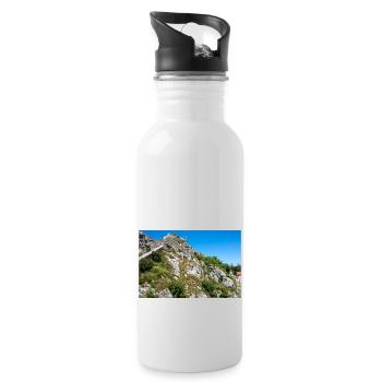 Knin Fortress (Kninska tvrđava) Croatia - Water bottle with straw - white - Right