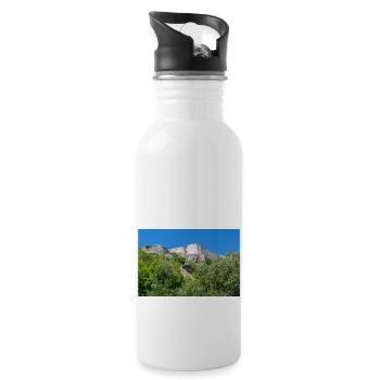 Knin Fortress (Kninska tvrđava) Croatia - Water bottle with straw - white - Right