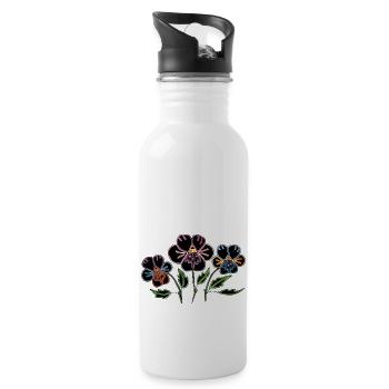 Fleur - Gourde avec paille intégrée - blanc - Droite