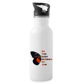 Schmetterling Tier Schmetterling Insekt - Trinkflasche mit integriertem Trinkhalm - Weiß - Rechts