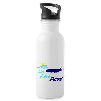 Live Love Travel 02 - Water bottle with straw - white - Right