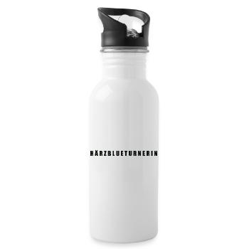 Härzblueturnerin Kanton Uri - Trinkflasche mit integriertem Trinkhalm - Weiß - Rechts