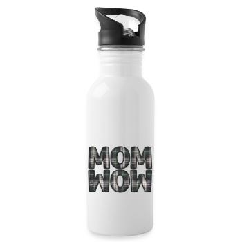 Mama Mom Wow Mothers Day Funny Cute Family Mother - Water bottle with straw - white - Right