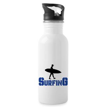 surfing - Water bottle with straw - white - Right