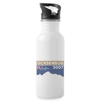 Ochsenbug Kristallkopf Berg Matrei Hohe Tauern - Trinkflasche mit integriertem Trinkhalm - Weiß - Rechts