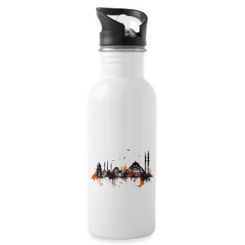 Istanbul is an attractive metropolis - Water bottle with straw - white - Right