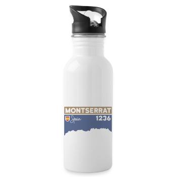 Montserrat Höhe Berg Wandern Barcelona Geschenk - Trinkflasche mit integriertem Trinkhalm - Weiß - Rechts