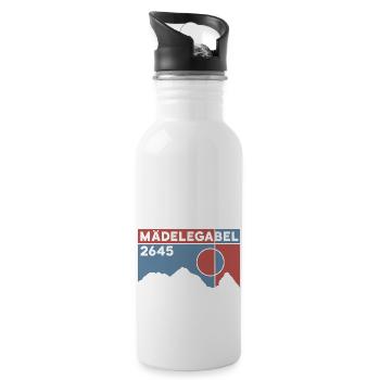Mädelegabel mountain tour hiking altitude tour normal route - Water bottle with straw - white - Right