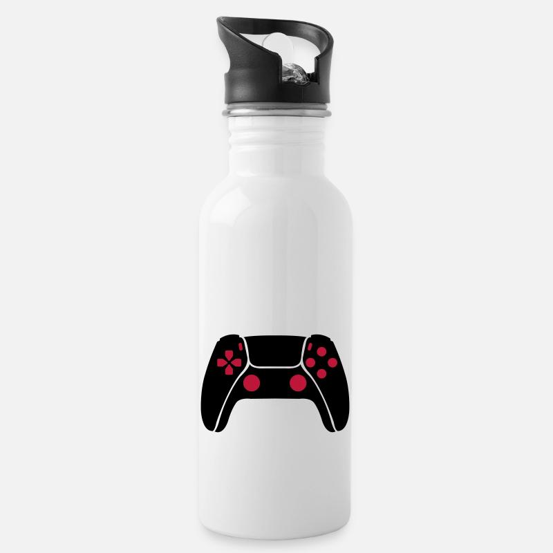 Manette de jeu - Gourde avec paille intégrée - blanc