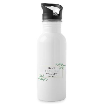Geschenk für Backfee - Trinkflasche mit integriertem Trinkhalm - Weiß - Rechts