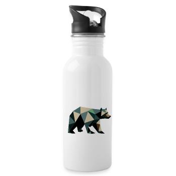 Ours, Polygone, Angulaire, Randonnée, Arbres, Animaux, Nature Sauvage, Nature - Gourde avec paille intégrée - blanc - Droite