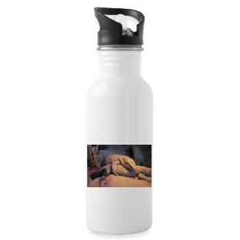 Mexican beaded lizard (Skorpion-Krustenechse) - Water bottle with straw - white - Right