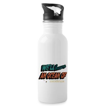 quote bodybuilder cool animal beach holiday beard - Trinkflasche mit integriertem Trinkhalm - Weiß - Rechts