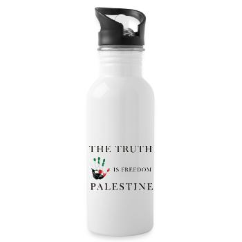 Truth is Freedom - Palestine - Water bottle with straw - white - Right
