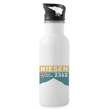 Niesen Hiking Hike Stair Run Height Souvenir - Water bottle with straw - white - Right