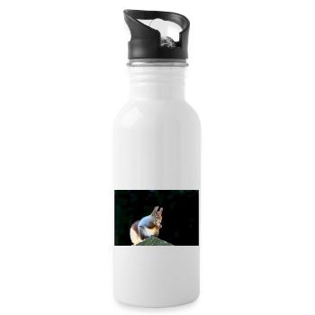Eichhörnchen, Isibat - Trinkflasche mit integriertem Trinkhalm - Weiß - Rechts