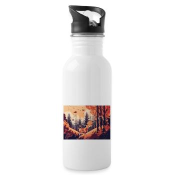 Climbing the Hill (Fall Collection #11) - Water bottle with straw - white - Right