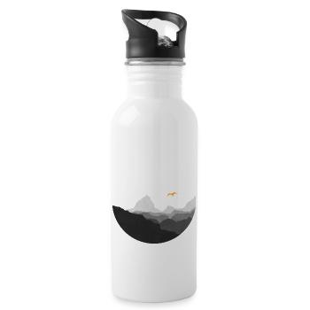 Mountains - Water bottle with straw - white - Right