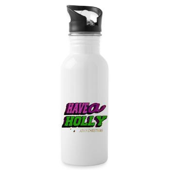 gift idea under the tree statement fairy tail - Trinkflasche mit integriertem Trinkhalm - Weiß - Rechts