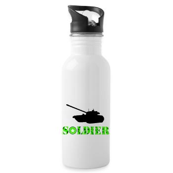 Tank Soldier - Water bottle with straw - white - Right