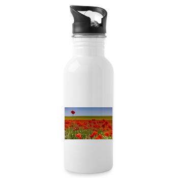 Poppy Field - Water bottle with straw - white - Right