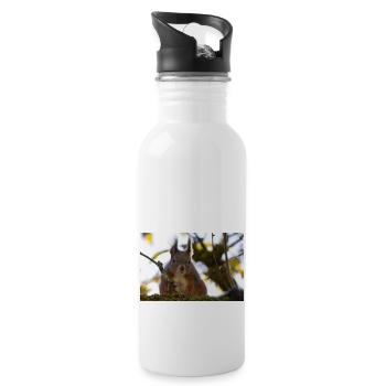 Oachkatzl / Squirrel - Water bottle with straw - white - Right