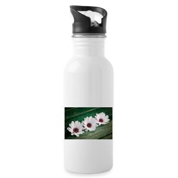 Afrikanische Gaensebluemchen - Trinkflasche mit integriertem Trinkhalm - Weiß - Rechts