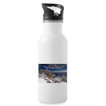 Zugspitze summit cross - Water bottle with straw - white - Right