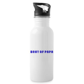 FROHER VATERTAG. PAPA. VATERTAG. VATER - Trinkflasche mit integriertem Trinkhalm - Weiß - Rechts