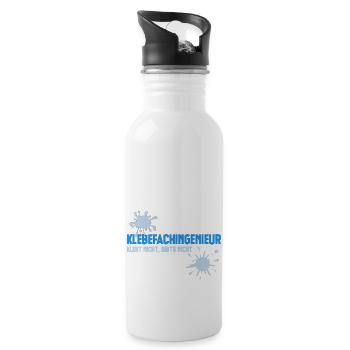Klebefachingenieur - Prozessingenieur - Kleber - Trinkflasche mit integriertem Trinkhalm - Weiß - Rechts