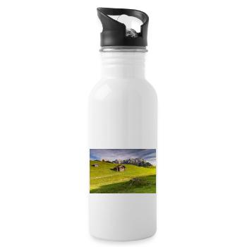 Humpback meadows - Water bottle with straw - white - Right