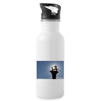 Venezianischer Löwe - Trinkflasche mit integriertem Trinkhalm - Weiß - Rechts