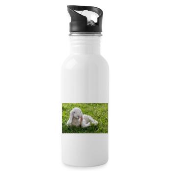 Lamm mit Kussmund - Trinkflasche mit integriertem Trinkhalm - Weiß - Rechts