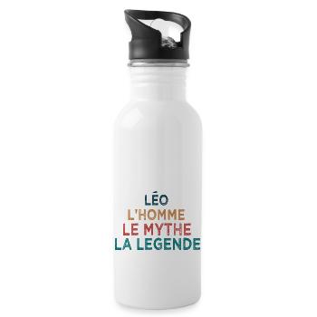 Léo la légende - Gourde avec paille intégrée - blanc - Droite
