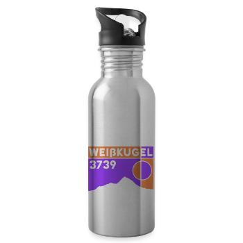 Weißkugel Weisskugel Hochtour Skitouring Normalweg - Water bottle with straw - silver - Right