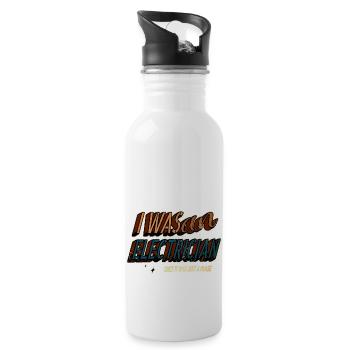electrician electrician bib fun birthday present - Trinkflasche mit integriertem Trinkhalm - Weiß - Rechts