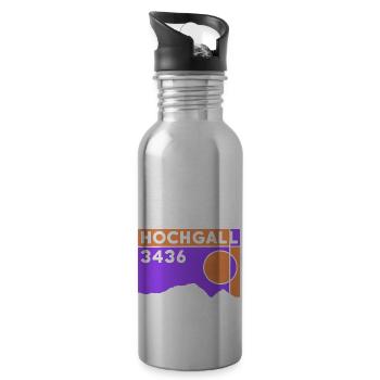 Hochgall Tour Skitour Bergtour Hochtour Andenken - Trinkflasche mit integriertem Trinkhalm - Lightsilver - Rechts
