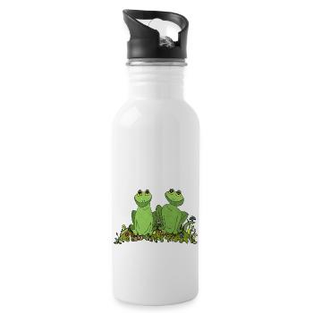 Grenouilles - Gourde avec paille intégrée - blanc - Droite