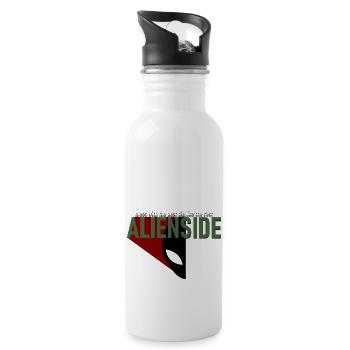 ALIEN Side🔥: Lege dich mit dem besten Würfel an, wie der Rest - Trinkflasche mit integriertem Trinkhalm - Weiß - Rechts