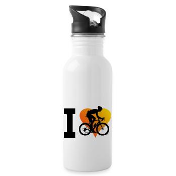 Vélo de route pour femmes Vélo de route - Gourde avec paille intégrée - blanc - Droite