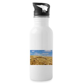 Agriculture Cornfield Landscape - Water bottle with straw - white - Right